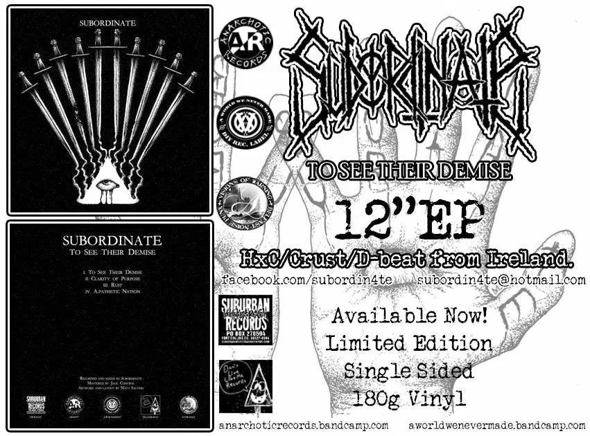 Subordinate - “To See Their Demise” Limited Edition 12” EP: